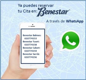Whatsapp-Benestar-reserva-cita-centro-estetica