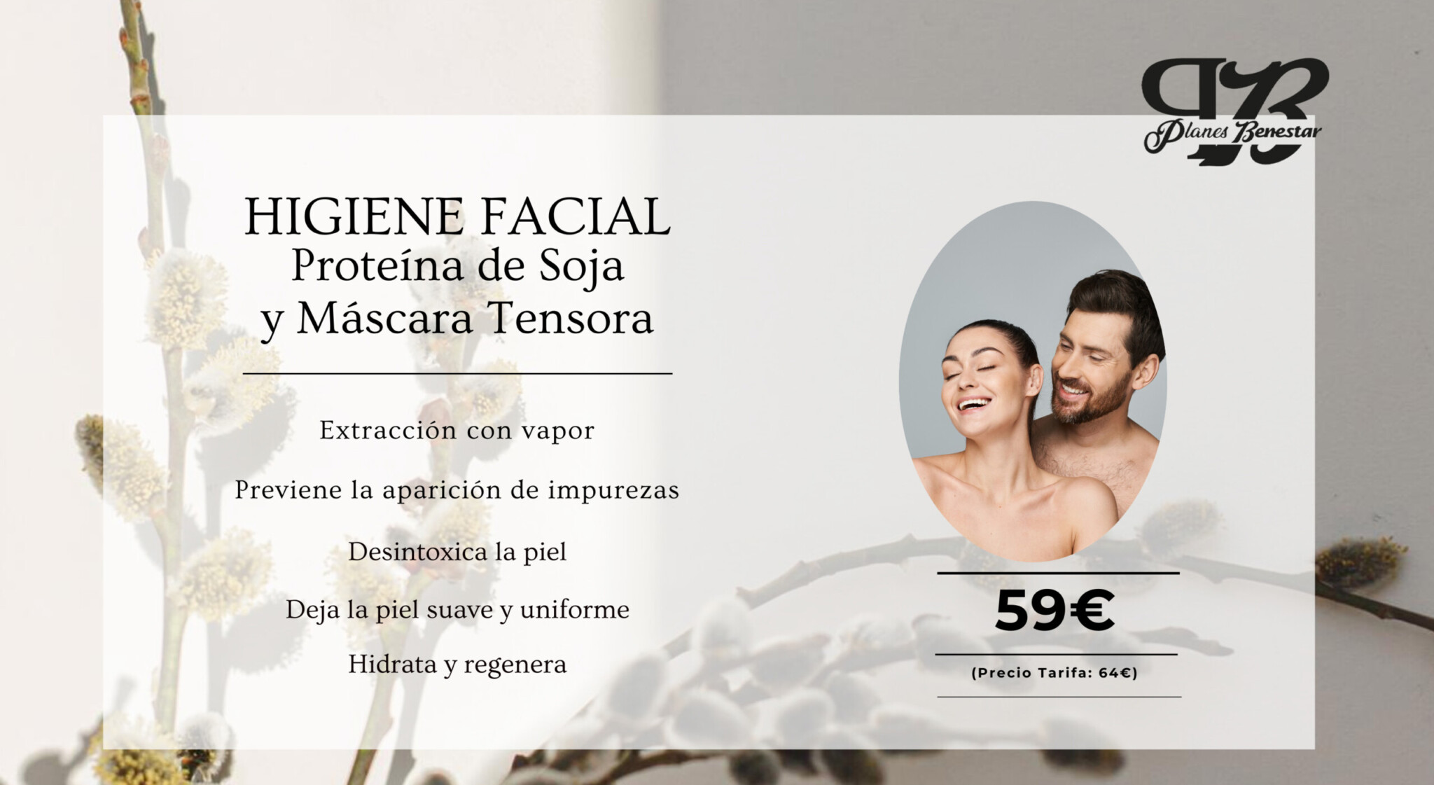 Higiene facial con proteína de soja y máscara tensora